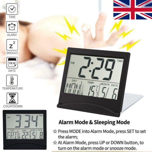 Small lcd digital alarm clock - small,