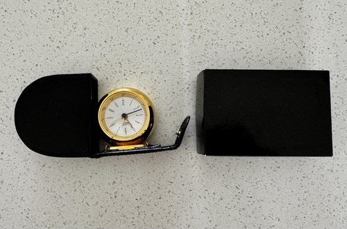 Travel alarm clock leather - clock, in