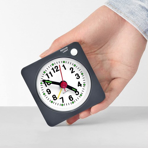 Portable grey travel alarm - travel,