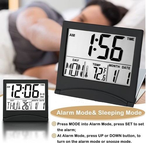 Small lcd digital alarm clock - small,