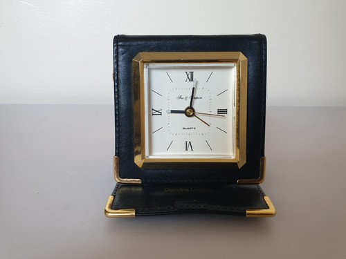 Leather clock quartz travel - leather,