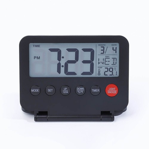 Travel alarm clock with easy - alarm,